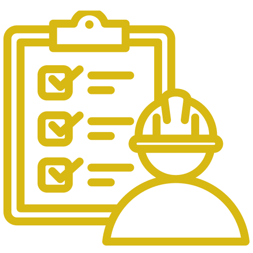 Safety checklist with worker