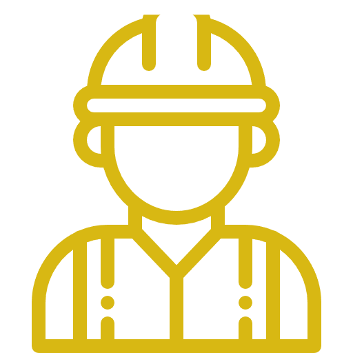 Worker symbol with helmet and vest