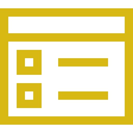 Yellow checklist symbol on black background