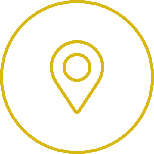 Yellow map marker symbol on black background