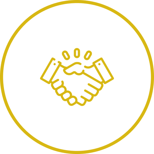 Handshake icon in yellow circle